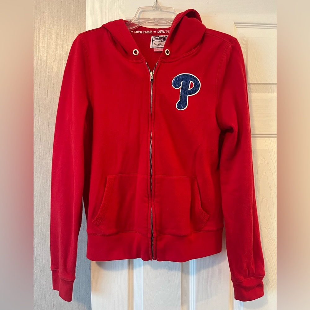 Philadelphia Phillies Sequin Zipped Hoodie : Victoria Secret Pink